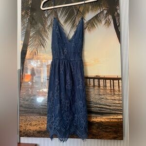 Blue lace dress